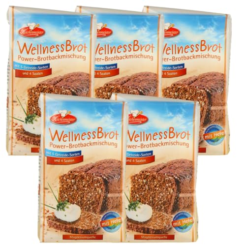 Wellnessbrot Brotbackmischung von Frießinger Mühle, 5x500g, für den Backofen, Holzofen oder Brotbackautomaten. Wellnessbrot Brotbackmischung von Frießinger Mühle, 5x500g, für den Backofen, Holzofen oder Brotbackautomaten. von MIGASE