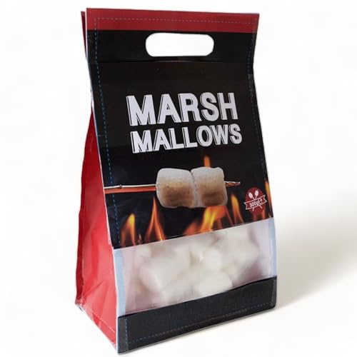 BBQ Marshmallows - Barbecue Süßigkeitsschmaus - Flauschig, Fettfrei und Glutenfrei - Schaumzucker-Süßigkeit für Lagerfeuer-Erlebnisse, Schoko-Fondue oder Backspaß - je Beutel mit 6 Holzstäben (1x300g) von MIJOMA
