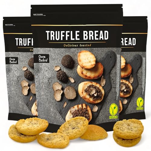 Geröstetes Brot mit schwarzem Trüffel - Truffle Bread, 3 x 150g Set, vegan, im Ofen gebacken, knuspriges Trüffelbrot als Snack oder Beilage zum Grillen Geröstetes Brot mit schwarzem Trüffel - Truffle Bread, 3 x 150g Set, vegan, im Ofen gebacken, knuspriges Trüffelbrot als Snack oder Beilage zum Grillen von MIJOMA