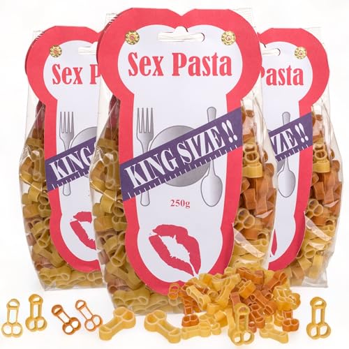 MIJOMA 3er Pack Italienische Penisnudeln - Hartweizengrieß Nudeln in erotischer Penisform - Mit Paprika Perfektionierte Sex Pasta - ideales Mitbringsel, 3x250g von MIJOMA