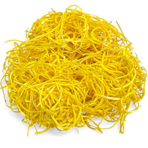 MIJOMA Deko Gras für Bastelfreude: Holz-Fasern zum Basteln, Ostergras für Nest & Geschenke, 30g, Vielfältige Farben (Hellgelb) von MIJOMA