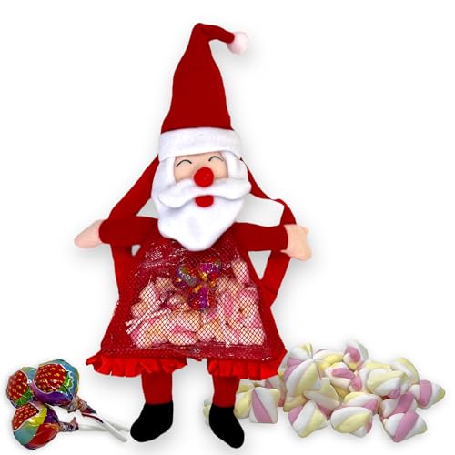 MIJOMA Mini Weihnachtsmann-Rucksack Santa's Backpack - Verspieltes Süßigkeitenabenteuer mit Mini-Marshmallows und Lollies - 55g Leckerer Naschspaß für Klein und Groß - für Nikolaus und Weihnachten von MIJOMA