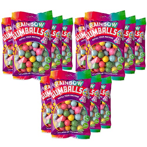 2,4 kg Nachfüllkaugummis für Kaugummispender Kaugummiautomat Kaugummimaschine Gumball Machine Chewing Gum, natürliche Farbstoffe, glutenfrei, halal (12x 200g Nachfüllkaugummis) von MIK funshopping