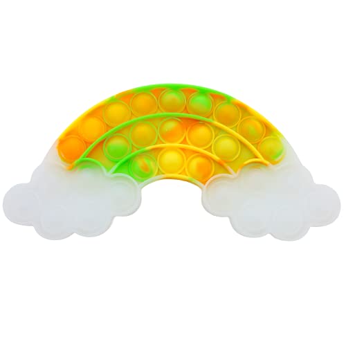 Anti-Stress Spielzeug Fidget Pop Toy , Push Pop Bubble, Luftpolster, sensorisches Spielzeug, Stressabbau (Regenbogen gelb-orange-grün) von MIK Funshopping