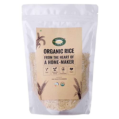 MILLET AMMA Bio-Sona-Masoori-Reis – 2 kg | Reich an Kohlenhydraten, die Energie liefern | 100 % vegan und glutenfrei | Sonamasoori Chawal | Frei von Chemikalien und Pestiziden von MILLET AMMA