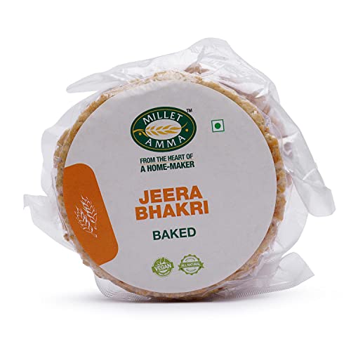 MILLET AMMA Gebackenes Jeera Bhakhri – 360 g | (2er-Pack – je 180 g) | Verzehrfertig | Beste Wahl für Snacks, Partys und Veranstaltungen | Gesunde traditionelle Gujarati-Snacks von MILLET AMMA
