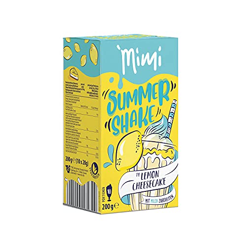 Mimi Summer Shake Lemon Cheesecake, 4 x 10 Portionen, mit Milch oder Milchersatz zubereiten, erfrischendes Sommergetränk, lösliches Getränkepulver, mit Zitronen- und Käsekuchen-Geschmack von MIMI
