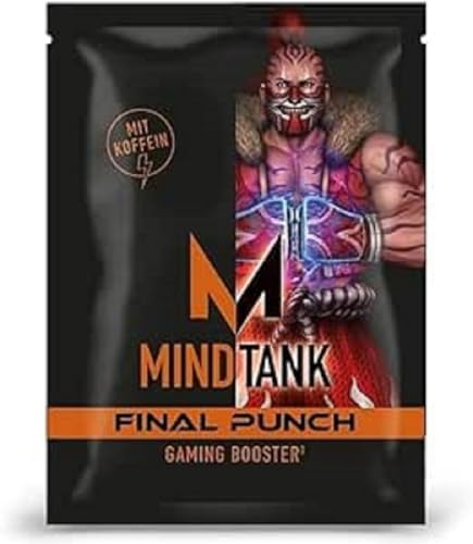 MINDTANK Gaming Booster - mit Koffein - zuckerarm - 30 Sachets für 15 Liter (30x 10 g) - Final Punch, Cola-Kaubonbon von MINDTANK