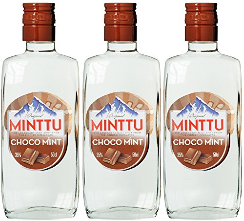 Original Minttu Choco Mint Peppermint Schoko Pfefferminz Likör (3 x 0.5 l) von MINTTU Choco Mint