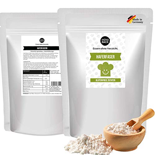 MITOBACK - Haferfaser zum Backen in 2 x 350 g Packung - Haferfasern ideal für Brot & Backwaren - Hafer Fasern für eine perfekte Textur (Lower Carb, Ballaststoffreich, Vegan, Glutenfrei, Kalorienarm) von MITOBACK