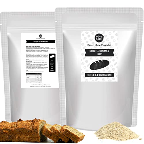 MITOBACK - Kartoffel-Leinsamen Brotbackmischungen á 171 g - Glutenfreies Eiweiß Brotbackmischung: Brot Backmischung mit Kartoffelfasern - Eiweißbrot Backmischung ideal bei Diabetes & Zöliakie MITOBACK - Kartoffel-Leinsamen Brotbackmischungen á 171 g - Glutenfreies Eiweiß Brotbackmischung: Brot Backmischung mit Kartoffelfasern - Eiweißbrot Backmischung ideal bei Diabetes & Zöliakie von MITOBACK
