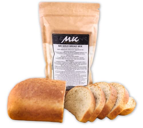 KETO Bread | 3.9g carbs - MK Gold, Eiweißbrot Backmischung | 600 g für 3 Brote (1,2kg) | Kohlenhydratarme Keto Brot | 29 g Protein | für Low Carb, Keto & Diabetiker von MK Nutrition