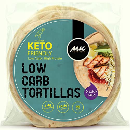 KETO Wrap LOW CARB Tortilla 4,4g carbs & 9g protein | 6 Stück (240g) | für Low Carb, Keto & Diabetiker | kebab, quesadilla, pizza von MK Nutrition