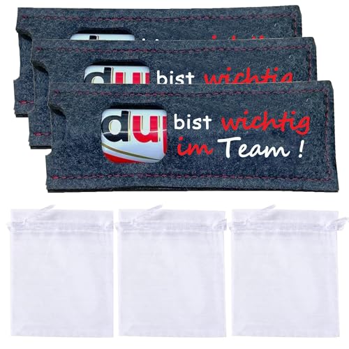 MKISHINE 3pcs Wichtig im Team - Hülle Filz Geschenke für duplo Schokolade | Mitarbeitergeschenk Super Job | dankeschön Mitarbeiter Geschenk I ohne Schokolade von MKISHINE