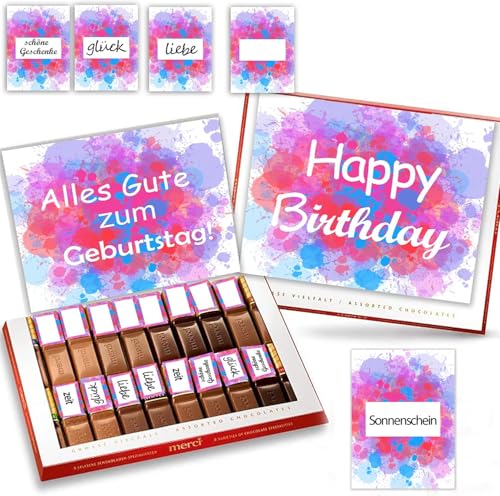 2pcs Aufkleber Set passend für Merci Schokolade 250g für Geschenke zum Geburtstag mit vorgedruckten und blanko Aufklebern bunt selbstklebend kreative Individuell I ohne Schokolade 2pcs Aufkleber Set passend für Merci Schokolade 250g für Geschenke zum Geburtstag mit vorgedruckten und blanko Aufklebern bunt selbstklebend kreative Individuell I ohne Schokolade von MKISHINE
