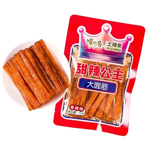 MKSDDF – Chinesischer Klassischer Snack Latiao, 75 G, Scharfe Streifen, Trio – 3 Arten Und 3 Geschmacksrichtungen | Vegan Und Glutenfrei | Köstliches Latio (Red) von MKSDDF