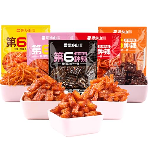 MKSDDF-latiao 5 Pakete Kombination aus würzigen Streifen Geschenkpackung mit würzigen Streifen Chinesische klassische Snacks Gemischte würzige Streifen Würzige Seide Würzig süß und würzig-Sinianxiang MKSDDF-latiao 5 Pakete Kombination aus würzigen Streifen Geschenkpackung mit würzigen Streifen Chinesische klassische Snacks Gemischte würzige Streifen Würzige Seide Würzig süß und würzig-Sinianxiang von MKSDDF