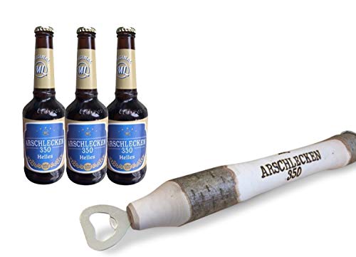 Geschenkset Arschlecken 350 Bierprügel XXL Männergeschenk inkl. 3 Flaschen Helles Bier Arschlecken 350 Geschenkset Arschlecken 350 Bierprügel XXL Männergeschenk inkl. 3 Flaschen Helles Bier Arschlecken 350 von ML ARSCHLECKEN 350