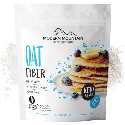 Haferfaser (1,1 kg) zum Backen von Low Carb und Keto, 0 g Netto-Kohlenhydrate, keto-freundlich, unverzichtbar für kohlenhydratarmes Brot, glutenfrei, rein natürlich, ultrafeines Pulver von MODERN MOUNTAIN
