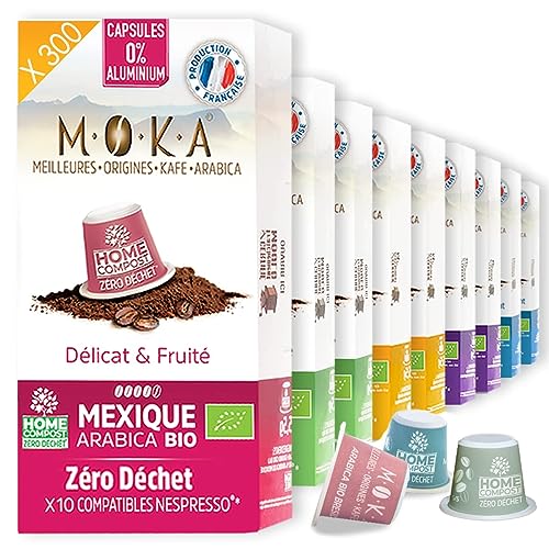 MOKA - Genießen Sie Bio-Kaffee 100% reiner Arabica - Mexiko - Honduras - Äthiopien - Brasilien - Peru - Intensität 6 bis 8-100 Nespresso* Kapseln Kompatibel Zero Waste - Home Compost - Frankreich MOKA - Genießen Sie Bio-Kaffee 100% reiner Arabica - Mexiko - Honduras - Äthiopien - Brasilien - Peru - Intensität 6 bis 8-100 Nespresso* Kapseln Kompatibel Zero Waste - Home Compost - Frankreich von TERRAMOKA