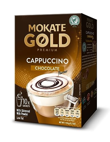 GOLD Cappuccino Chocolate BOX Cremige consistence Instant kaffee caffee cremig creme schnell kaffee pulver chocko 10 Beutel Karton 140g Chocolatengeschmack von MOKATE