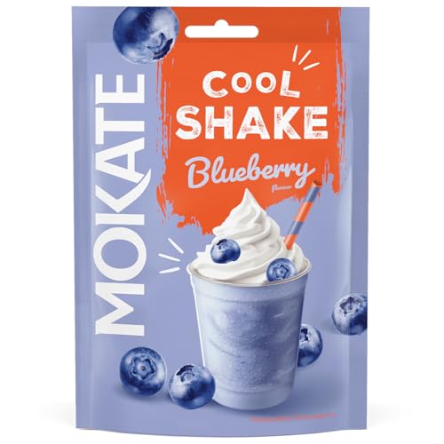 MOKATE - Cool Shake Blaubeere - 2 Portionen pro Packung - Milchshake Pulver - Cremiger Blaubeer Shake, Einfache Zubereitung mit Milch - Perfekt als Snack oder Frühstück - Erfrischender Geschmack - 54g von Mokate