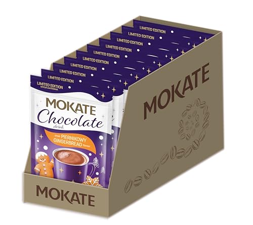 Mokate - Heiße Schokolade Lebkuchen - 10er Pack - Aromatisches Schokoladengetränk mit Lebkuchengeschmack, Weihnachtlicher Trinkschokolade - Kakaogetränk Einfach & Schnell Zubereitet - 10x120g von MOKATE