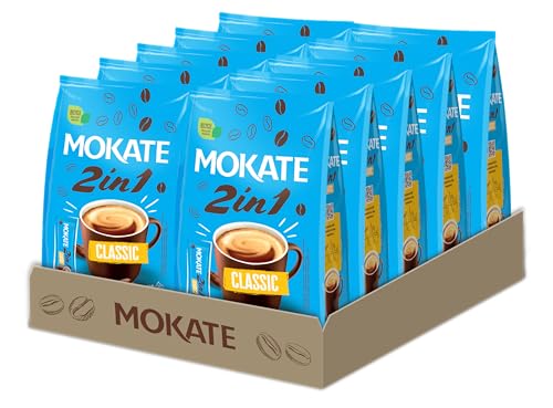 MOKATE - 2in1 Instant Kaffee Classic - 10er Pack - Cremiger Instant-Kaffeemix mit Löslichem Kaffee & Milch, Ohne Zuckerzusatz Schnelle Zubereitung, Vollmundiger Geschmack, Perfekt für Unterwegs, 800g von MOKATE