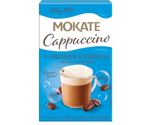 MOKATE® Cappuccino Chocolate | 160g mit Magnesium | Instantkaffee Kaffeegetränk Instantkaffee Samtig und Aromatisch Cremiger Getränk Getränkepulver aus löslichem Bohnenkaffee von MOKATE