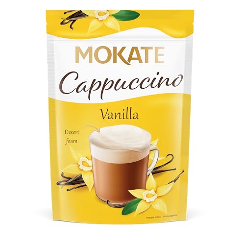 MOKATE® Cappuccino Chocolate | 110g Geschmack: Vanille | Instantkaffee Kaffeegetränk Instantkaffee Samtig und Aromatisch Cremiger Getränk Kaffee Getränkepulver aus löslichem Bohnenkaffee von MOKATE