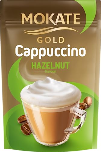 MOKATE Gold Cappuccino Hazelnut - Geschmack Haselnuss - Instantkaffee - Kaffeegetränk - Instantkaffee - Samtig und Aromatisch - Cremiger Kaffee - Getränk Kaffee - Tasche von MOKATE