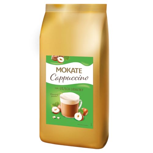 MOKATE - Cappuccino Haselnuss - Cremiger Instant-Kaffee mit Milchschaum & Nussigem Aroma, Aromatisch & Vollmundig, Schnelle Zubereitung – Einfach mit Heißem Wasser Aufgießen - 800g von MOKATE