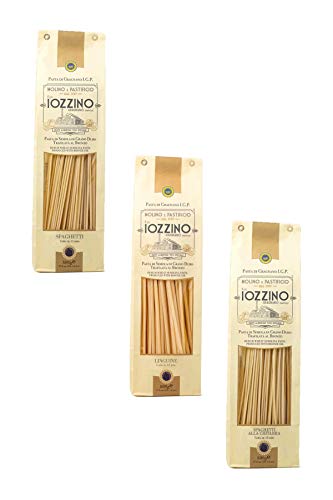 Pastificio F.lli Iozzino - Hartweizen Pasta g.g.A - Auswahl an langen Nudeln 3Kg (6x500g) | 1 Kg linguine + 1 Kg spaghetti di Gragnano + 1 Kg spaghetti alla chitarra | von MOLINO E PASTIFICIO - F,LLI IOZZINO