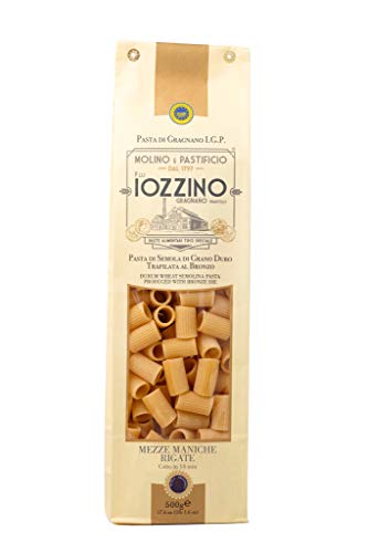Pastificio F.lli Iozzino - Hartweizen Pasta g.g.A - Mezze Maniche Rigate 3Kg (6x500g) von MOLINO E PASTIFICIO - F,LLI IOZZINO