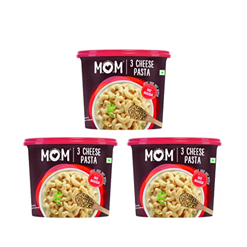 MOM - Meal of the Moment, 3 Cheese Pasta, Ready to Eat No Added Preservatives Instant Meals 100% Durum Wheat, 74 gm, Pack of 3 von MOM - MEAL OF THE MOMENT