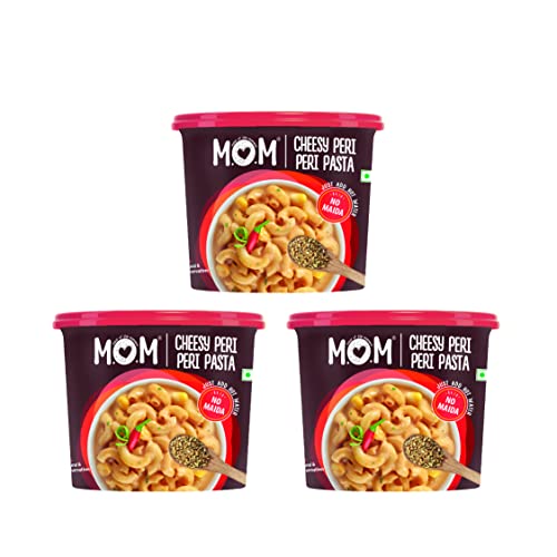 MOM - Meal of the Moment, Cheesy Peri Peri Pasta, Ready to Eat No Added Preservatives Instant Meals 100% Durum Wheat, 74 gm, Pack of 3 von MOM - MEAL OF THE MOMENT