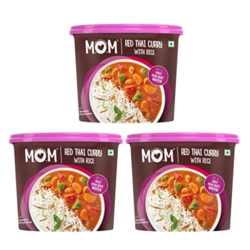 MOM - Meal of the Moment, Red Thai Curry Rice, Ready to Eat Instant Food No Added Preservatives, 108 gm, Pack of 3 von MOM - MEAL OF THE MOMENT