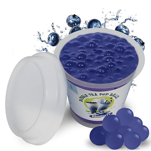 MOMO's TEA Bubble Tea Perlen Blueberry, Popping Boba, Blaubeergeschmack, Vegan und glutenfrei, Halal, 120g MOMO's TEA Bubble Tea Perlen Blueberry, Popping Boba, Blaubeergeschmack, Vegan und glutenfrei, Halal, 120g von MOMO's TEA