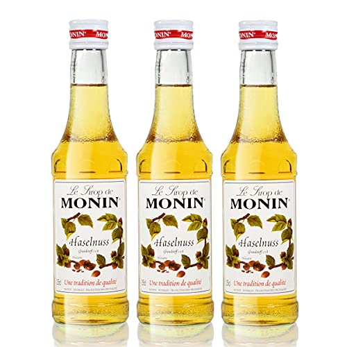 3X Monin Haselnuss/Noisette Sirup, 250 ml Flasche von MONIN