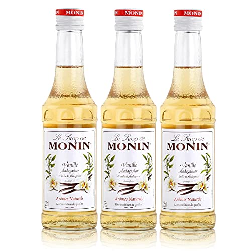 3x Monin Vanille / Vanilla Sirup, 250 ml Flasche von MONIN