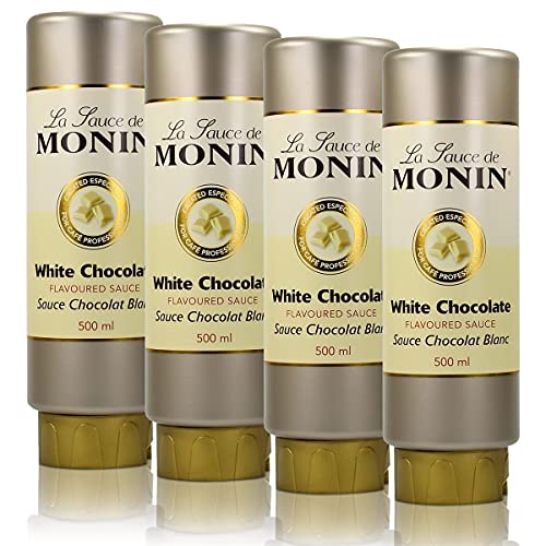 4x Monin Weiße Schokolade Sauce 500 ml - White Chocolate Flavoured Sauce von MONIN
