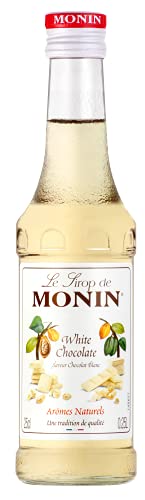 4x Monin Weiße Schokolade Sirup, 250 ml Flasche - für Cocktails, zum Kaffee oder Kochen von MONIN