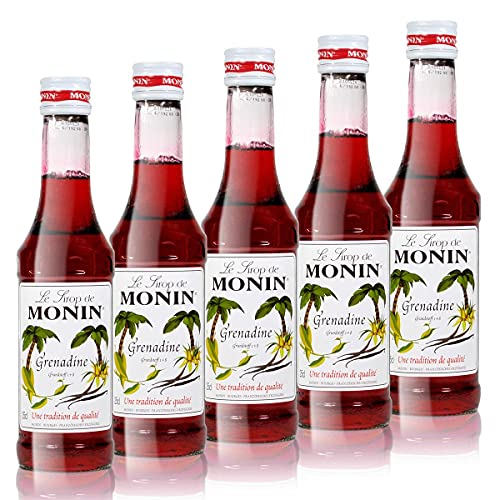 5x Monin Grenadine Sirup, 250 ml Flasche von MONIN