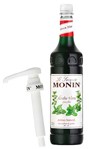 MONIN Premium Kaffeesirup 1 Liter grün mint + Pumpe von MONIN
