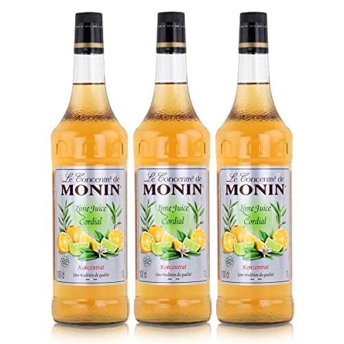 Monin Lime Juice Cordial Mixer, 1,0L 3er Pack von MONIN