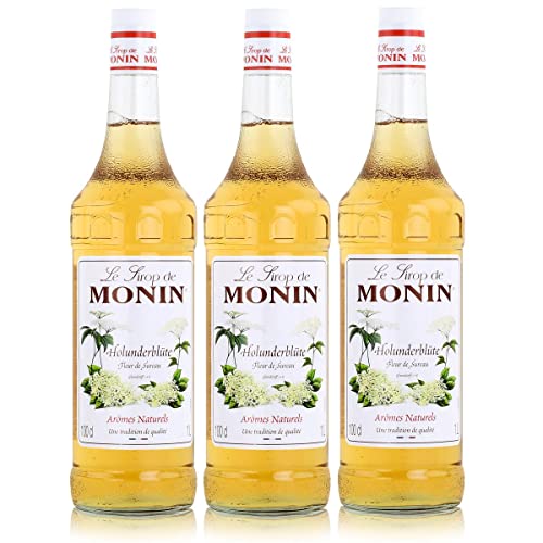 Monin Sirup Holunderblüte, 1,0L, 3er Pack von MONIN