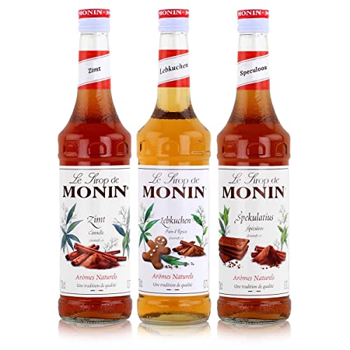 Monin Weihnachtszauber Set (3 x 0.7l Flaschen: Zimt, Spekulatius, Lebkuchen) von MONIN