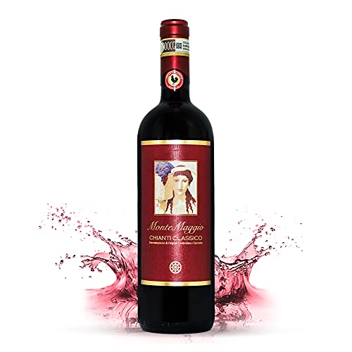 Chianti Classico di Montemaggio Bio-Rotwein - Toskanischer Luxuriöser Edler Bio - Sangiovese/Merlot - Wein aus Italien - Fattoria di Montemaggio - 0.75L - 3 Flaschen von MONTEMAGGIO