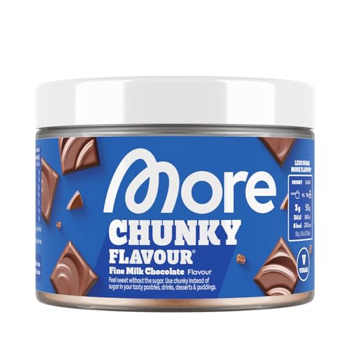 MORE Chunky Flavour vegan, Feine Vollmilchschokolade, 250 g, Geschmackspulver zum Süßen, ohne viel Zucker und Kalorien, mit Inulin und Laktase - made in Germany MORE Chunky Flavour vegan, Feine Vollmilchschokolade, 250 g, Geschmackspulver zum Süßen, ohne viel Zucker und Kalorien, mit Inulin und Laktase - made in Germany von MORE NUTRITION