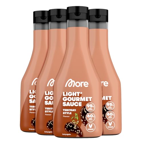 MORE Light Gourmet Sauce, Teriyaki, 4 x 285 ml, kalorienreduzierte Soße, ohne Zuckerzusatz und unnötigem Fett MORE Light Gourmet Sauce, Teriyaki, 4 x 285 ml, kalorienreduzierte Soße, ohne Zuckerzusatz und unnötigem Fett von MORE NUTRITION